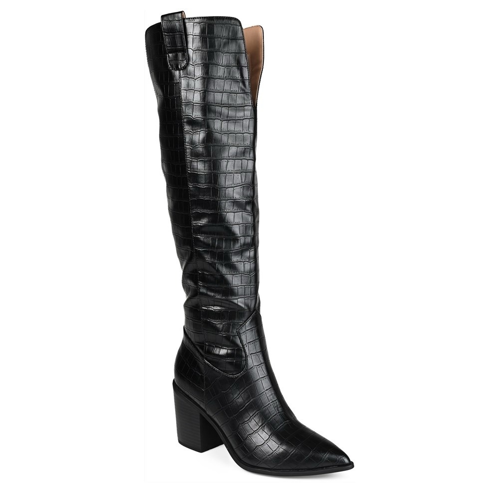 Journee Collection Women's Therese EWC Block Heel Knee High Dress Boots